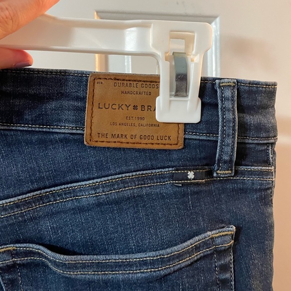 Luck Brand denim jeans, distressed at bottom, says lucky you when you unzip :) - Picture 4 of 8